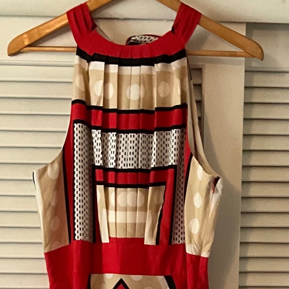 Size 16 Eliza J Stunning Red, White, Tan, and Black Maxi *New No Tag*